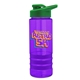 a violet bottle & green lid & violet grip sergeant stripe - 24 oz tritan(tm) bottle with drink thru lid, stripe bands, and digital imprint