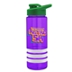 a violet bottle & green lid & white grip sergeant stripe - 24 oz tritan(tm) bottle with drink thru lid, stripe bands, and digital imprint