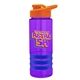 a violet bottle & orange lid & blue grip sergeant stripe - 24 oz tritan(tm) bottle with drink thru lid, stripe bands, and digital imprint