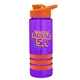 a violet bottle & orange lid & orange grip sergeant stripe - 24 oz tritan(tm) bottle with drink thru lid, stripe bands, and digital imprint