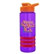 a violet bottle & orange lid & red grip sergeant stripe - 24 oz tritan(tm) bottle with drink thru lid, stripe bands, and digital imprint