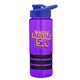 a violet bottle & blue lid & black grip sergeant stripe - 24 oz tritan(tm) bottle with drink thru lid, stripe bands, and digital imprint