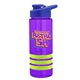 a violet bottle & blue lid & lime-green grip sergeant stripe - 24 oz tritan(tm) bottle with drink thru lid, stripe bands, and digital imprint