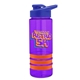 a violet bottle & blue lid & orange grip sergeant stripe - 24 oz tritan(tm) bottle with drink thru lid, stripe bands, and digital imprint