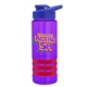 a violet bottle & blue lid & red grip sergeant stripe - 24 oz tritan(tm) bottle with drink thru lid, stripe bands, and digital imprint