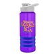 a violet bottle & white lid & blue grip sergeant stripe - 24 oz tritan(tm) bottle with drink thru lid, stripe bands, and digital imprint
