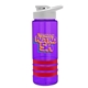a violet bottle & white lid & red grip sergeant stripe - 24 oz tritan(tm) bottle with drink thru lid, stripe bands, and digital imprint