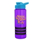 a violet bottle & cyan lid & black grip sergeant stripe - 24 oz tritan(tm) bottle with drink thru lid, stripe bands, and digital imprint