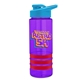 a violet bottle & cyan lid & red grip sergeant stripe - 24 oz tritan(tm) bottle with drink thru lid, stripe bands, and digital imprint