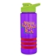 a violet bottle & lime-green lid & red grip sergeant stripe - 24 oz tritan(tm) bottle with drink thru lid, stripe bands, and digital imprint