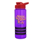a violet bottle & red lid & black grip sergeant stripe - 24 oz tritan(tm) bottle with drink thru lid, stripe bands, and digital imprint