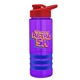 a violet bottle & red lid & blue grip sergeant stripe - 24 oz tritan(tm) bottle with drink thru lid, stripe bands, and digital imprint