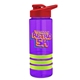 a violet bottle & red lid & lime-green grip sergeant stripe - 24 oz tritan(tm) bottle with drink thru lid, stripe bands, and digital imprint