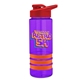 a violet bottle & red lid & orange grip sergeant stripe - 24 oz tritan(tm) bottle with drink thru lid, stripe bands, and digital imprint