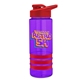 a violet bottle & red lid & red grip sergeant stripe - 24 oz tritan(tm) bottle with drink thru lid, stripe bands, and digital imprint