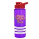 a violet bottle & red lid & white grip sergeant stripe - 24 oz tritan(tm) bottle with drink thru lid, stripe bands, and digital imprint