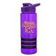 a violet bottle & violet lid & black grip sergeant stripe - 24 oz tritan(tm) bottle with drink thru lid, stripe bands, and digital imprint