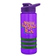 a violet bottle & violet lid & green grip sergeant stripe - 24 oz tritan(tm) bottle with drink thru lid, stripe bands, and digital imprint