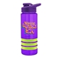 a violet bottle & violet lid & lime-green grip sergeant stripe - 24 oz tritan(tm) bottle with drink thru lid, stripe bands, and digital imprint