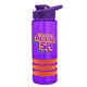 a violet bottle & violet lid & orange grip sergeant stripe - 24 oz tritan(tm) bottle with drink thru lid, stripe bands, and digital imprint