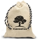aerial view a natural with black drawstring handy canvas drawstring pouch, image 1 of 2