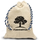 aerial view a natural with blue drawstring handy canvas drawstring pouch, image 1 of 2