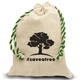 aerial view a natural with green drawstring handy canvas drawstring pouch, image 1 of 2