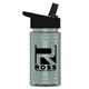 a black lid & glacier blue bottle upcycle - mini 16 oz rpet sports bottle with flip straw lid