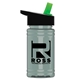 a black-with-green-spout lid & glacier blue bottle upcycle - mini 16 oz rpet sports bottle with flip straw lid