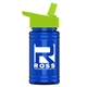a lime green lid & transparent blue bottle upcycle - mini 16 oz rpet sports bottle with flip straw lid