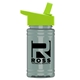 a lime green lid & glacier blue bottle upcycle - mini 16 oz rpet sports bottle with flip straw lid