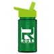 a lime green lid & transparent green bottle upcycle - mini 16 oz rpet sports bottle with flip straw lid