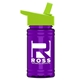 a lime green lid & transparent violet bottle upcycle - mini 16 oz rpet sports bottle with flip straw lid
