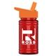 a orange lid & transparent red bottle upcycle - mini 16 oz rpet sports bottle with flip straw lid