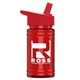 a red lid & transparent red bottle upcycle - mini 16 oz rpet sports bottle with flip straw lid