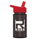 a red lid & transparent smoke bottle upcycle - mini 16 oz rpet sports bottle with flip straw lid