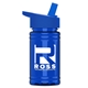 a royal blue lid & transparent blue bottle upcycle - mini 16 oz rpet sports bottle with flip straw lid