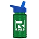 a royal blue lid & transparent green bottle upcycle - mini 16 oz rpet sports bottle with flip straw lid