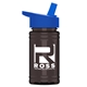 a royal blue lid & transparent smoke bottle upcycle - mini 16 oz rpet sports bottle with flip straw lid