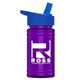 a royal blue lid & transparent violet bottle upcycle - mini 16 oz rpet sports bottle with flip straw lid