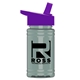 a violet lid & glacier blue bottle upcycle - mini 16 oz rpet sports bottle with flip straw lid