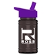 a violet lid & transparent smoke bottle upcycle - mini 16 oz rpet sports bottle with flip straw lid