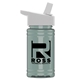a white lid & glacier blue bottle upcycle - mini 16 oz rpet sports bottle with flip straw lid