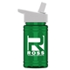 a white lid & transparent green bottle upcycle - mini 16 oz rpet sports bottle with flip straw lid