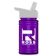 a white lid & transparent violet bottle upcycle - mini 16 oz rpet sports bottle with flip straw lid