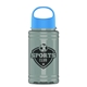 a cyan lid & glacier blue bottle garyline(r) upcycle mini - 16 oz rpet bottle with oval crest lid