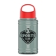 a red lid & glacier blue bottle garyline(r) upcycle mini - 16 oz rpet bottle with oval crest lid