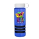 a transparent blue bottle & white lid & black grip sergeant stripe - 24 oz tritan(tm) bottle with tethered lid, stripe bands, and digital imprint