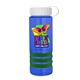 a transparent blue bottle & white lid & green grip sergeant stripe - 24 oz tritan(tm) bottle with tethered lid, stripe bands, and digital imprint
