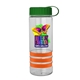 a clear bottle & green lid & orange grip sergeant stripe - 24 oz tritan(tm) bottle with tethered lid, stripe bands, and digital imprint